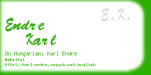 endre karl business card